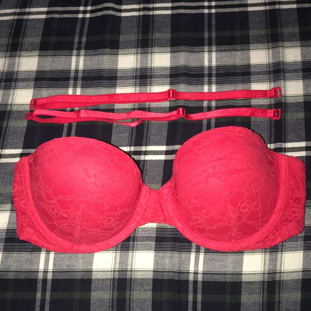 Red Strapless Bra